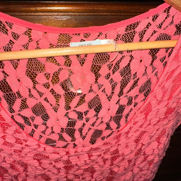 Urban Outfitters Kimchi Blue Lace Short-Sleeve Skater Dress in Pink - Picture 3 of 3